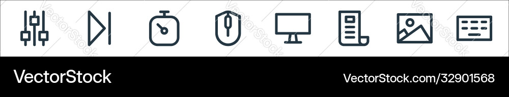 User interface line icons linear set quality User interface line icons linear set quality vector image