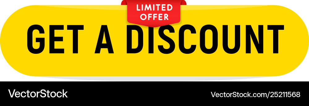 Web button template get a discount vector image