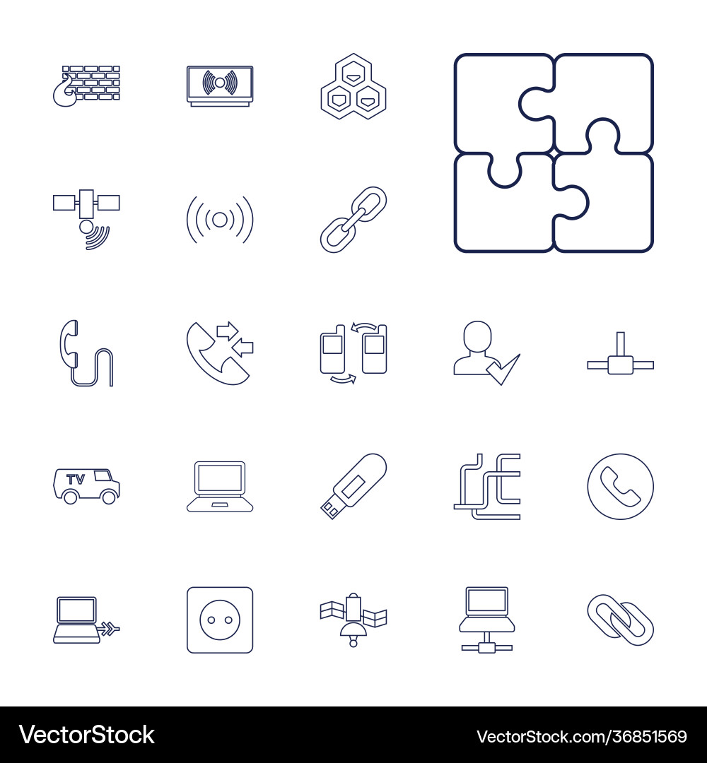 22 connection icons vector image