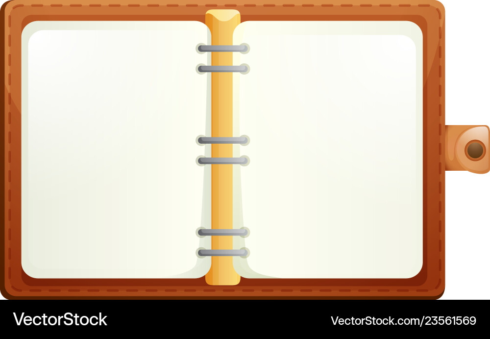A isolated open notebook vector image