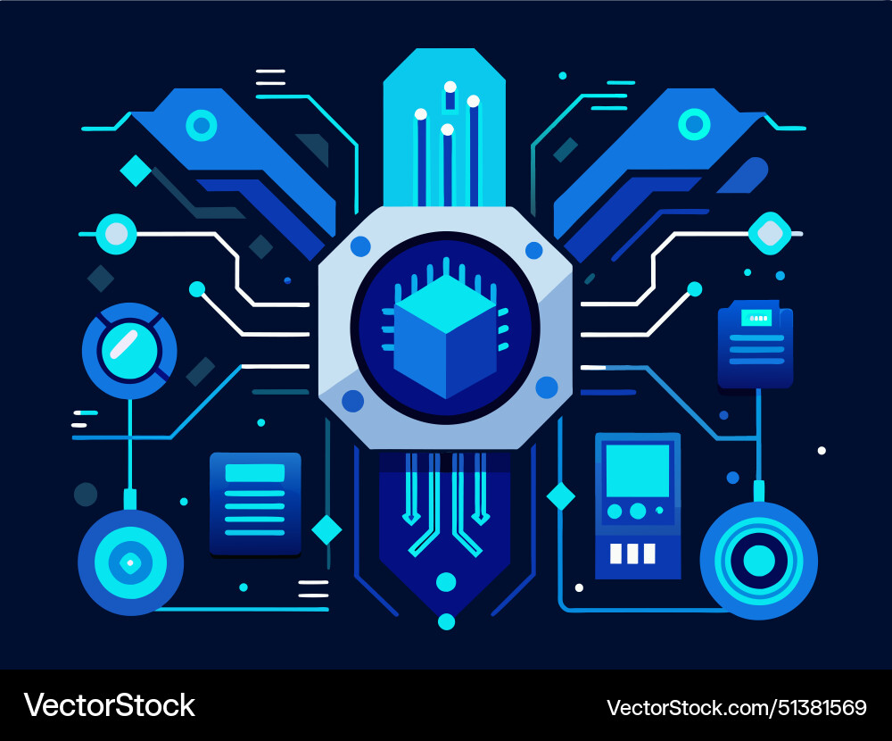 Abstract futuristic object hud element hologram Abstract futuristic object hud element hologram vector image