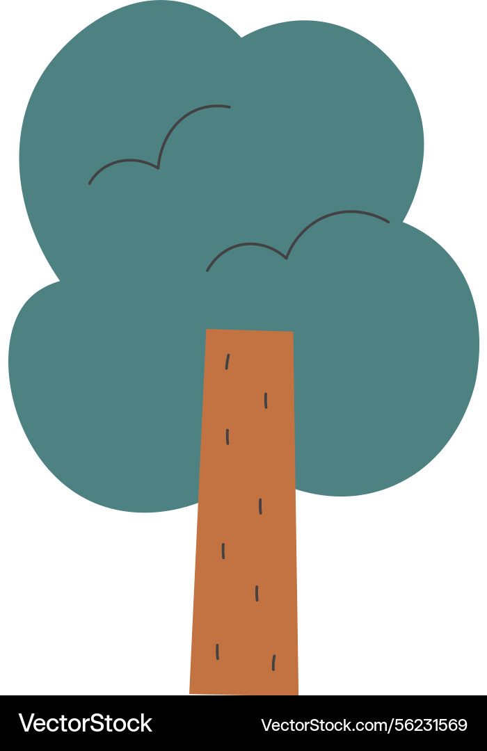 Abstract tree flat minimal Vector Image