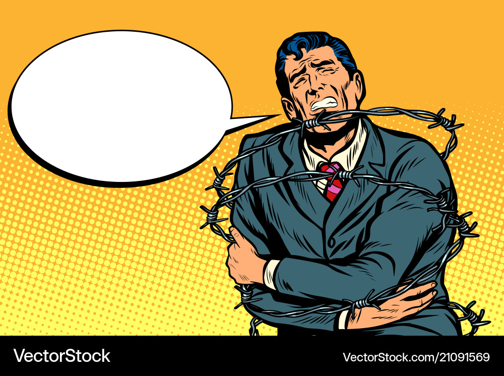 Barbed Wire Businessman Vector Image
