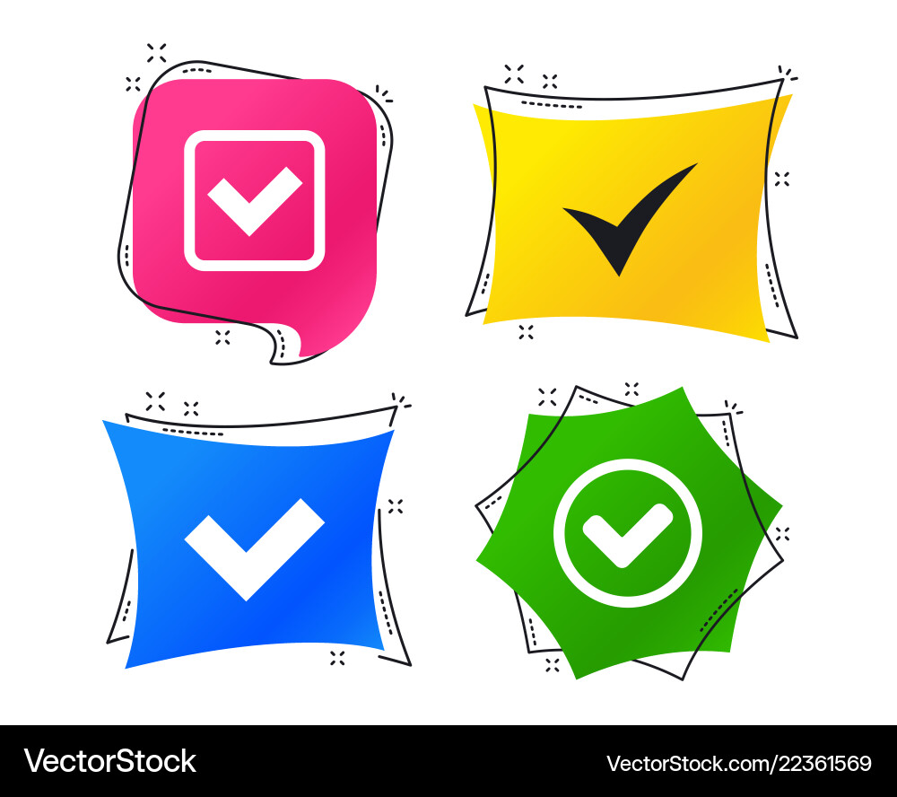 Check signs checkbox confirm icons Vector Image