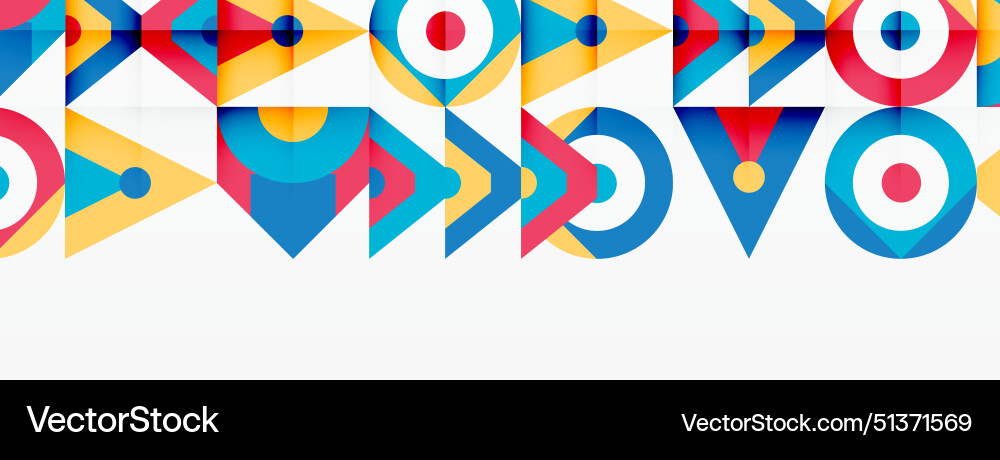 Colorful geometric pattern with arrows and circles Vector Image