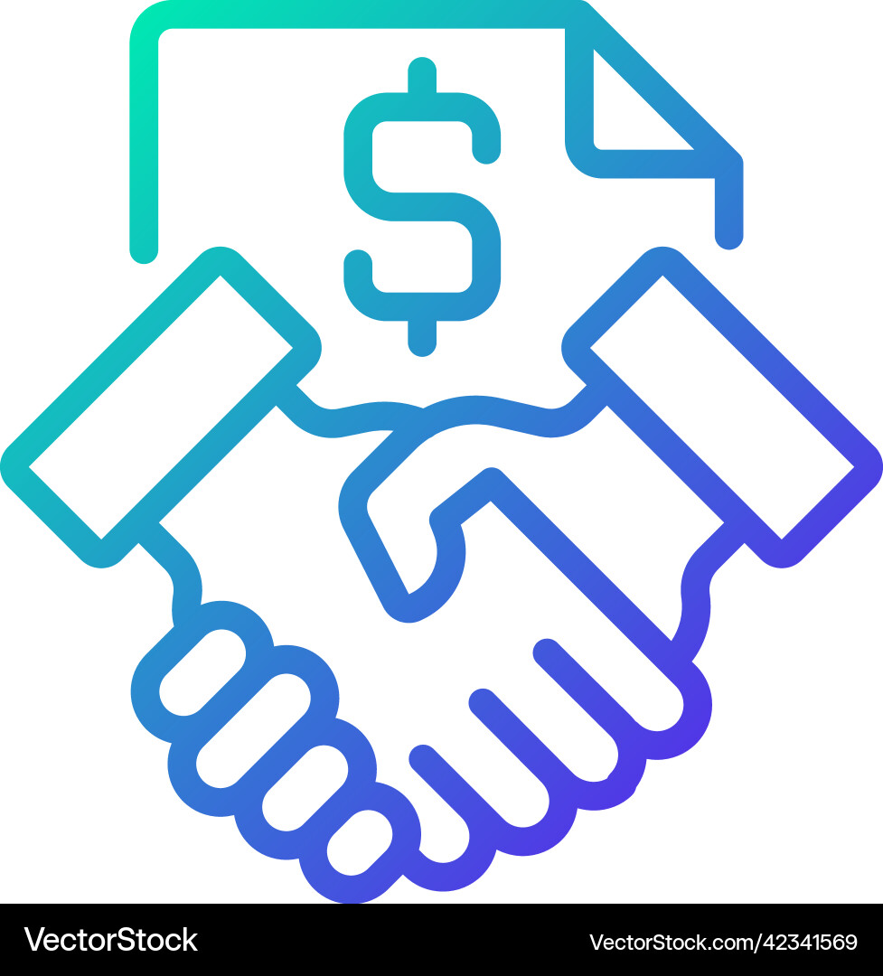 Contract gradient linear icon Contract gradient linear icon vector image