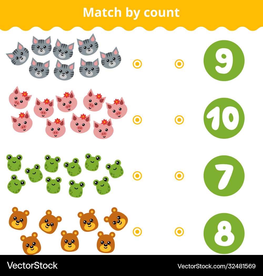 Counting game for children count animals Counting game for children count animals vector image