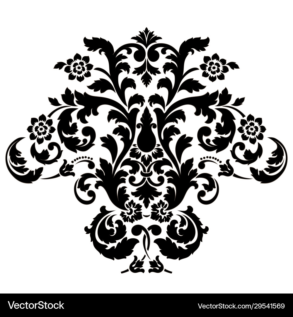 Damask element isolated central Damask element isolated central vector image