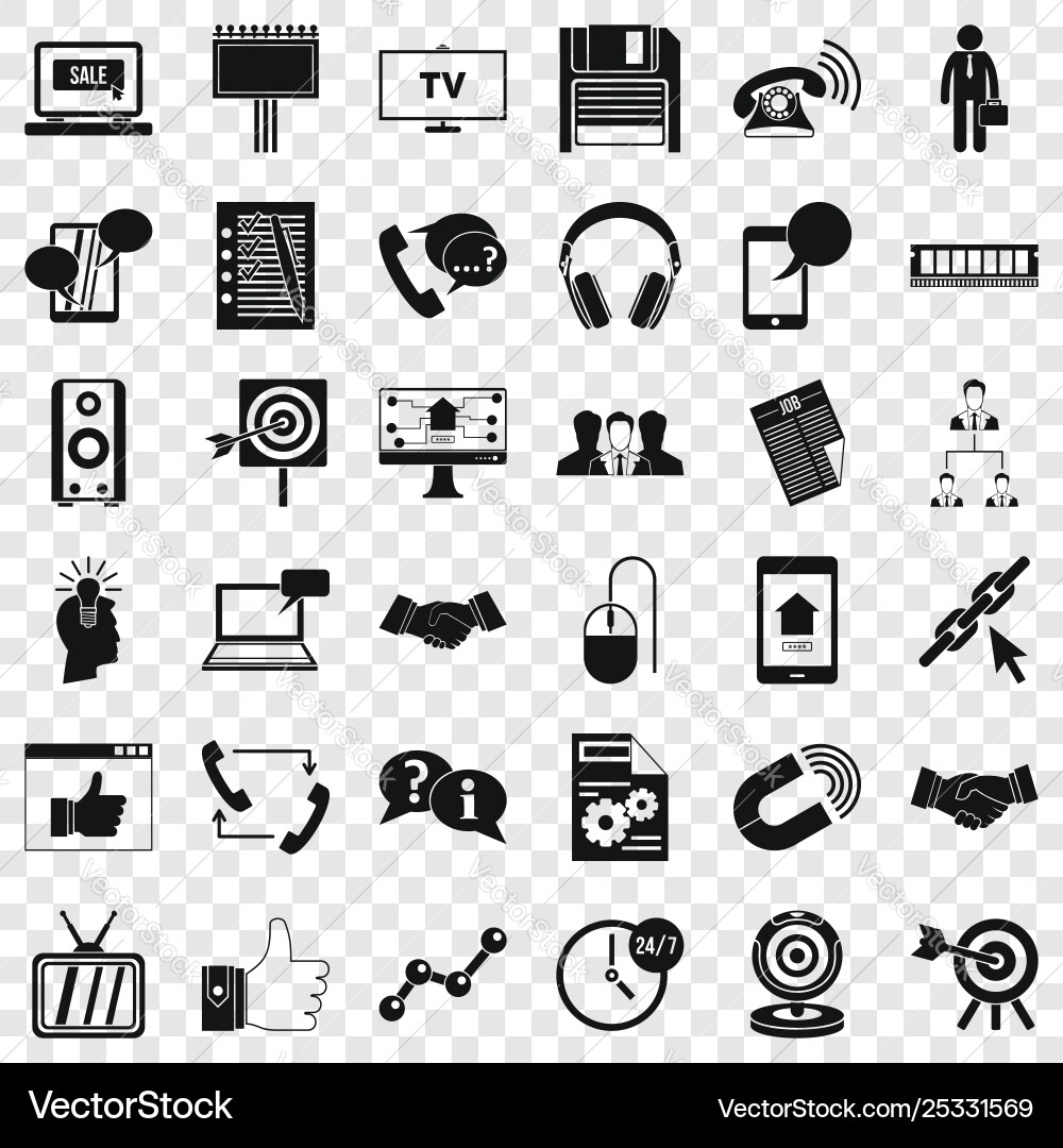 Data link icons set simple style Data link icons set simple style vector image