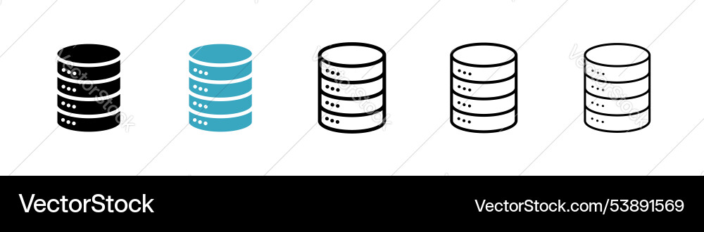 Database icon set Vector Image
