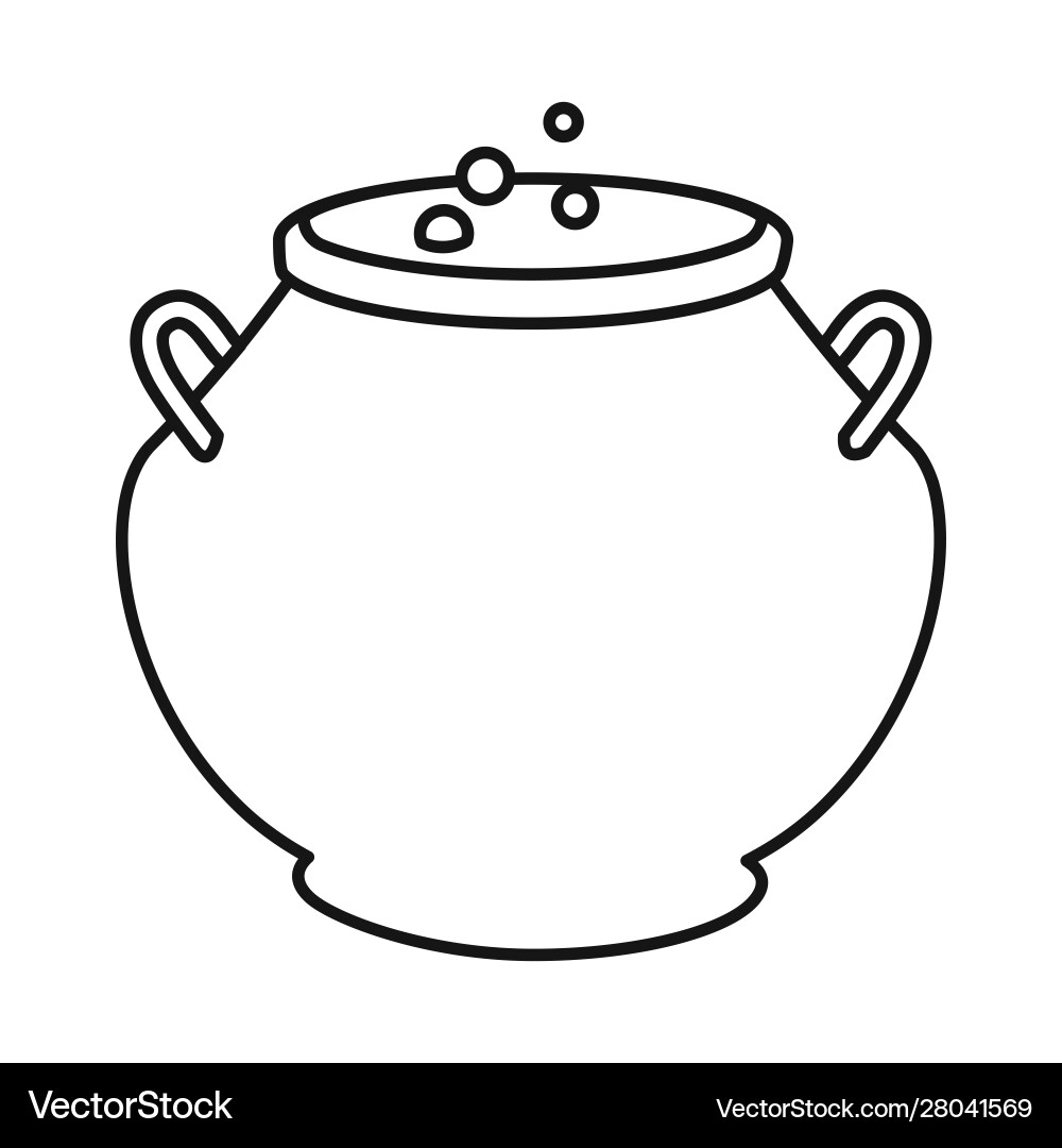 Design cauldron and potion sign web vector image