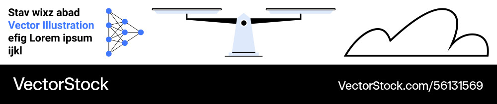 Digital network visualization balance scale vector image