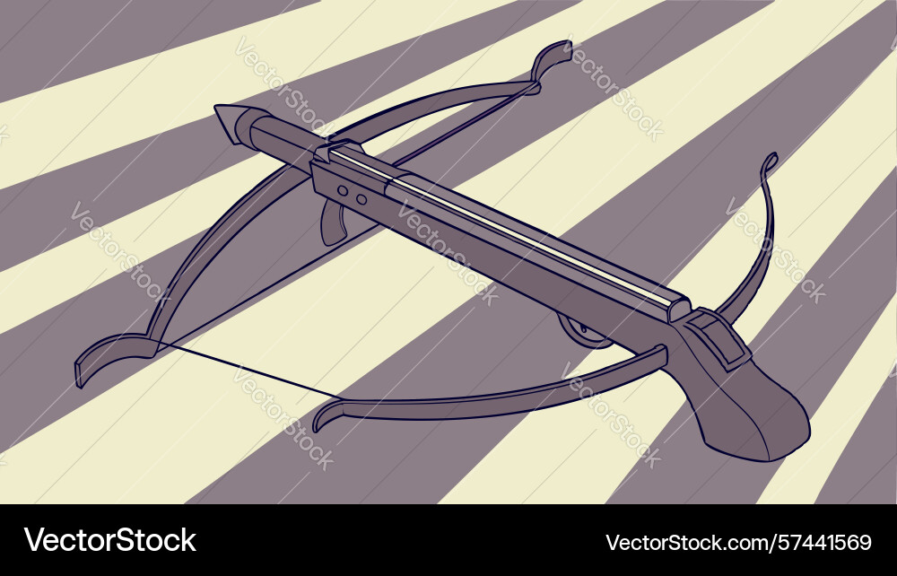 Dynamic crossbow on a modern angled abstract vector image