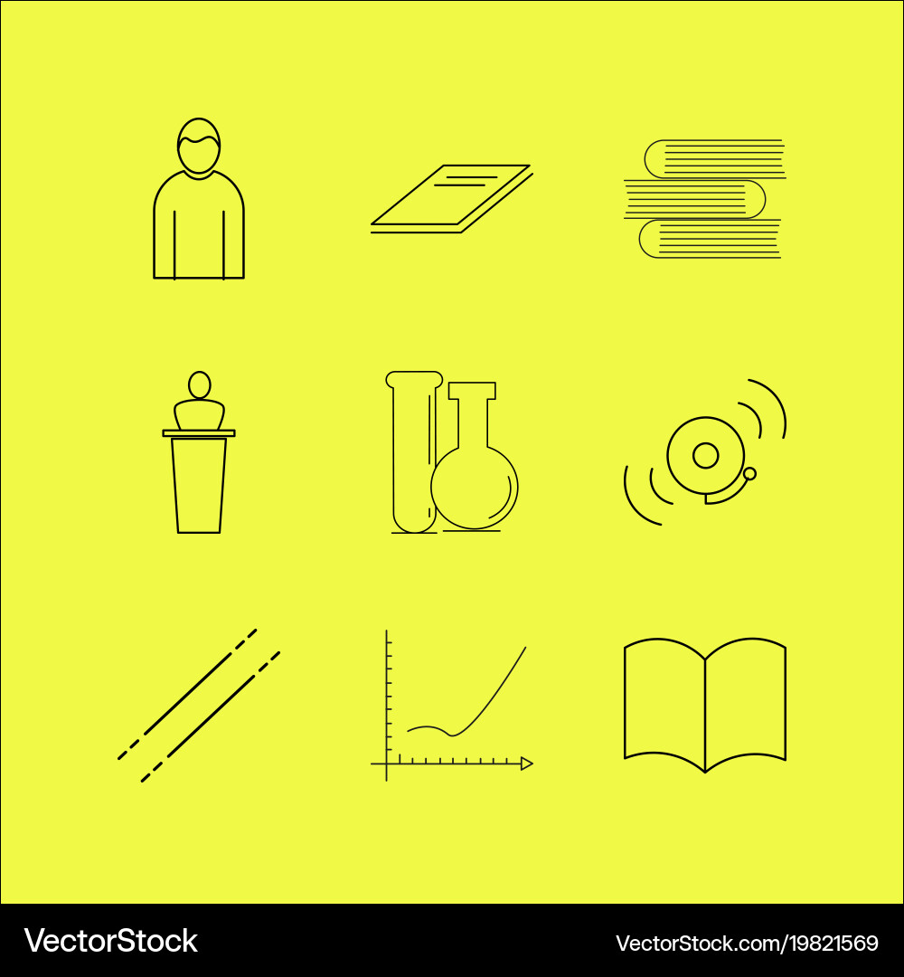 Education linear icon set simple outline icons vector image