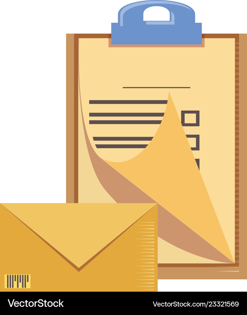 Envelope mail with checklist vector image