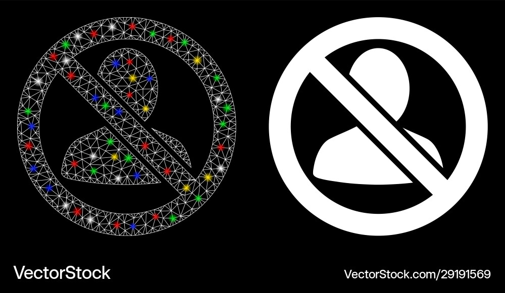 Flare mesh network restricted user icon with Flare mesh network restricted user icon with vector image