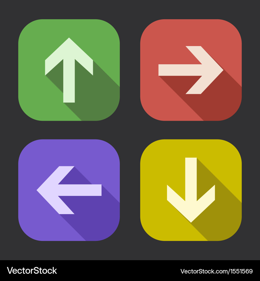 Flat Arrow Icon Set vector image