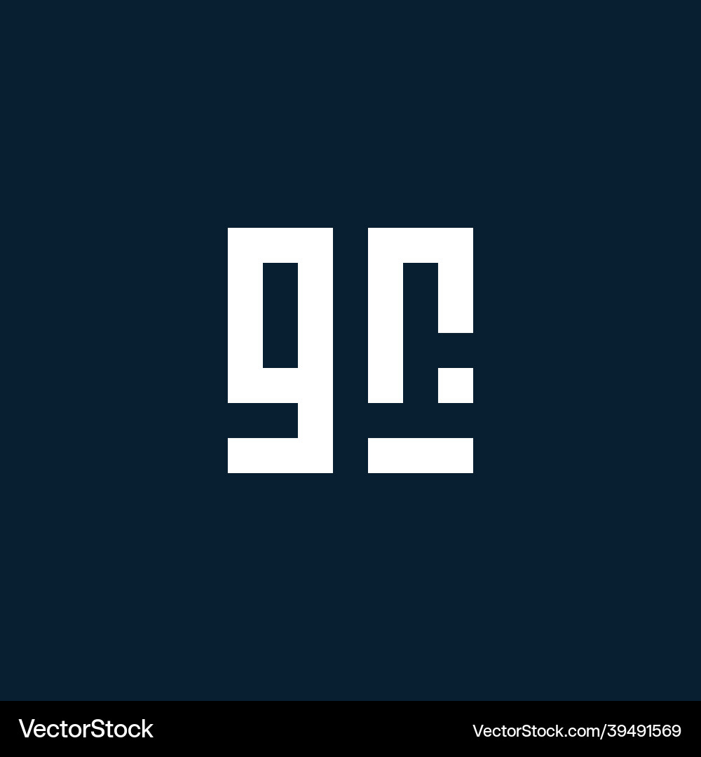 Gr initial monogram logo with geometric style vector image