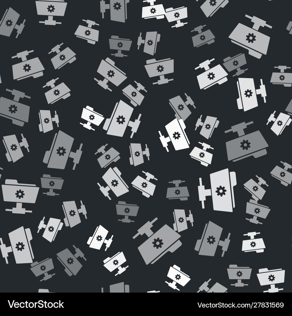 Grey ftp settings folder icon isolated seamless Vector Image
