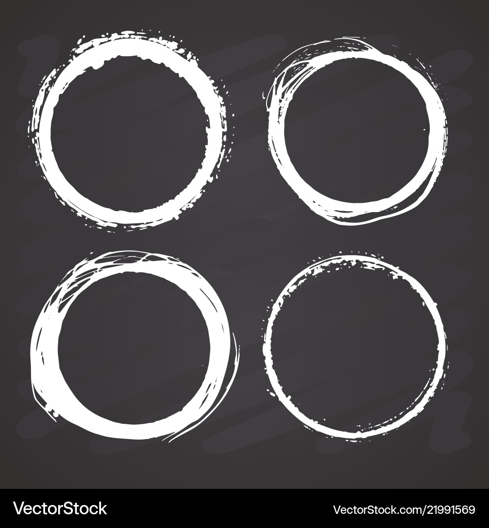 Grunge Round Frames - Textured Elements vector image