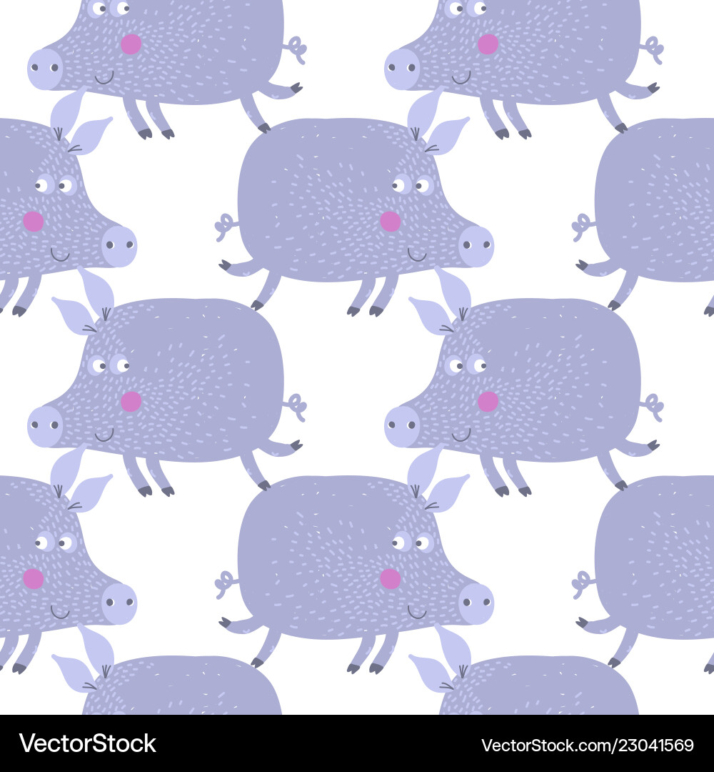 Hand-drawn with pig Hand-drawn with pig vector image