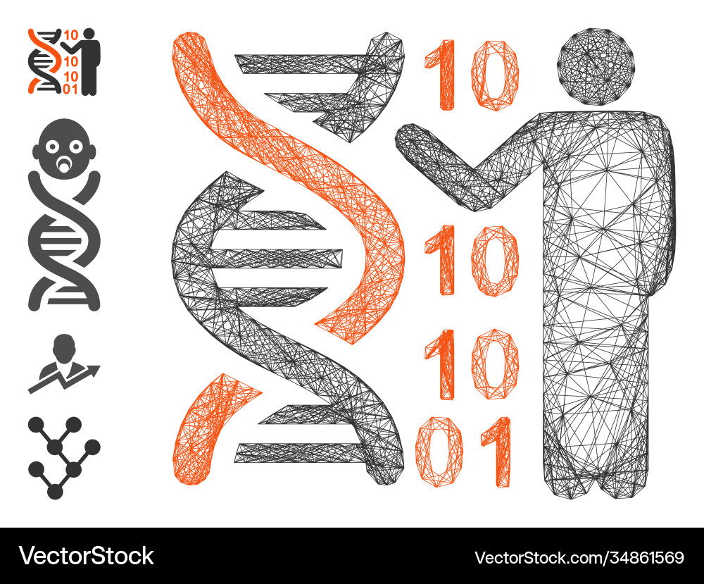 Hatched dna code report mesh Hatched dna code report mesh vector image