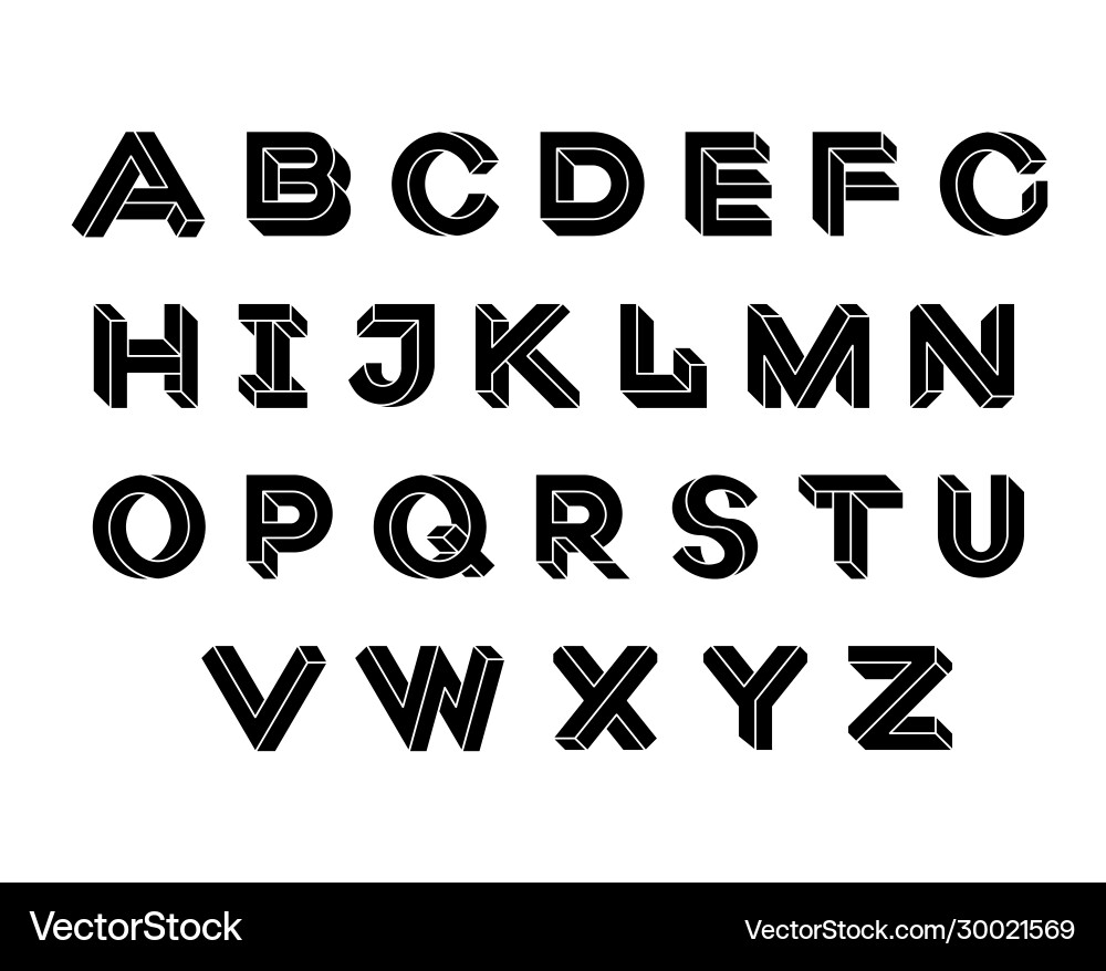 Impossible geometry letters shape font Impossible geometry letters shape font vector image