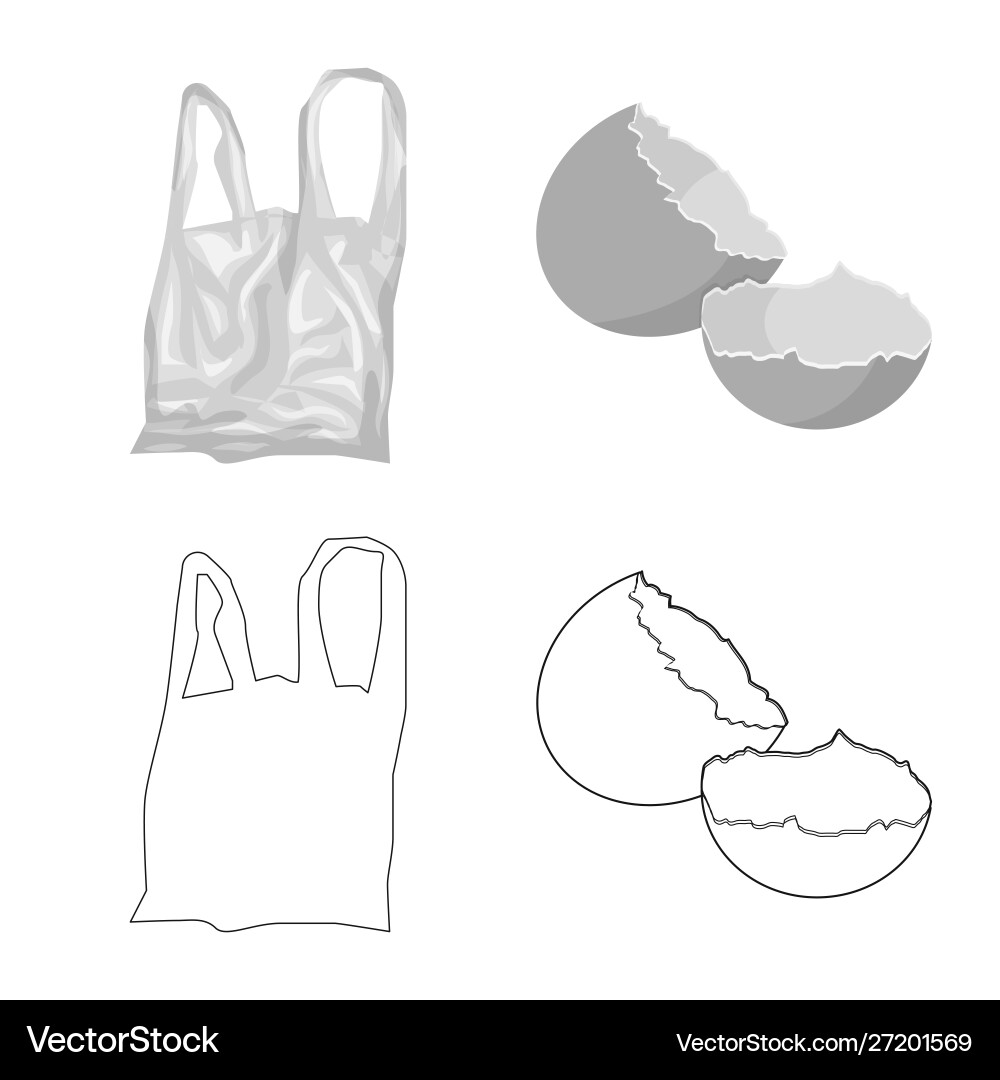 Isolated object refuse and junk sign set vector image