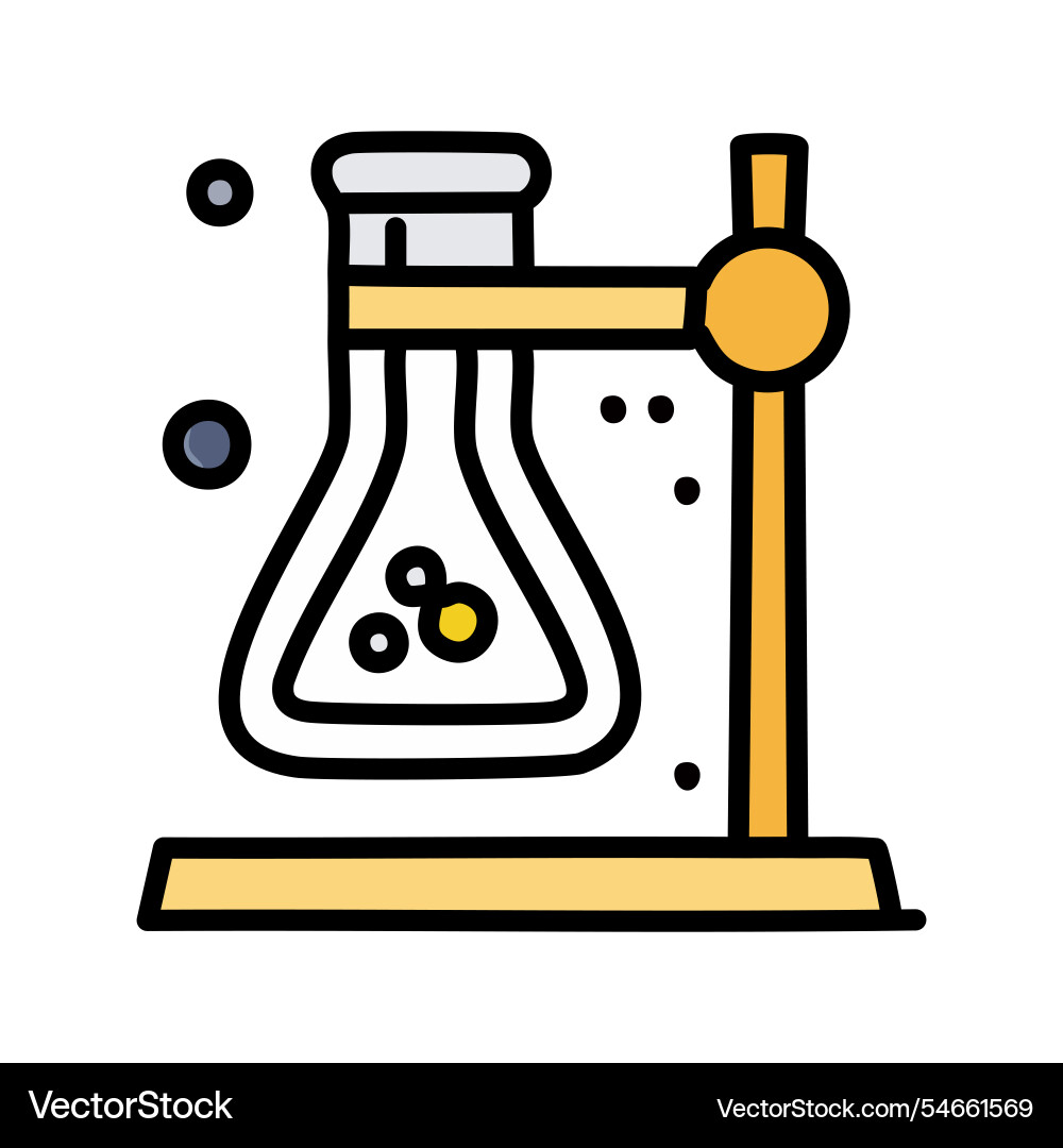 Laboratory flask filled style icon editable Vector Image