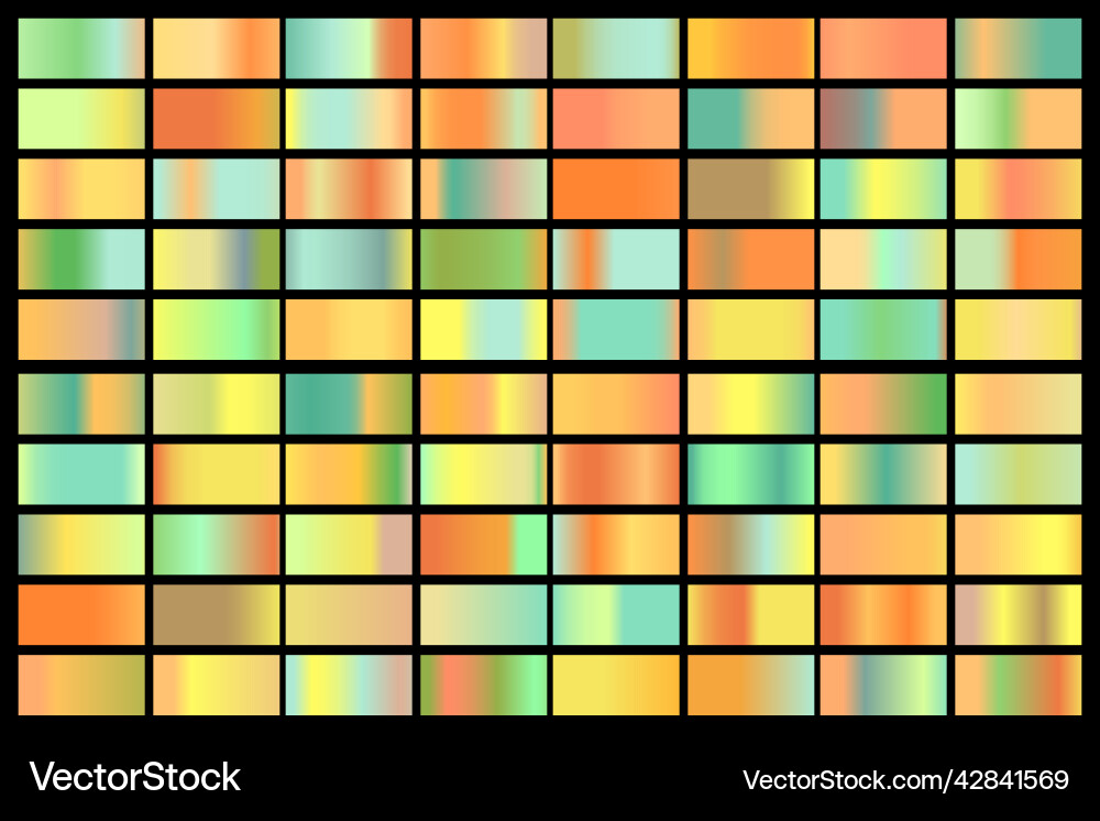 Metallic gradient collection with shiny rainbow Metallic gradient collection with shiny rainbow Vector Image
