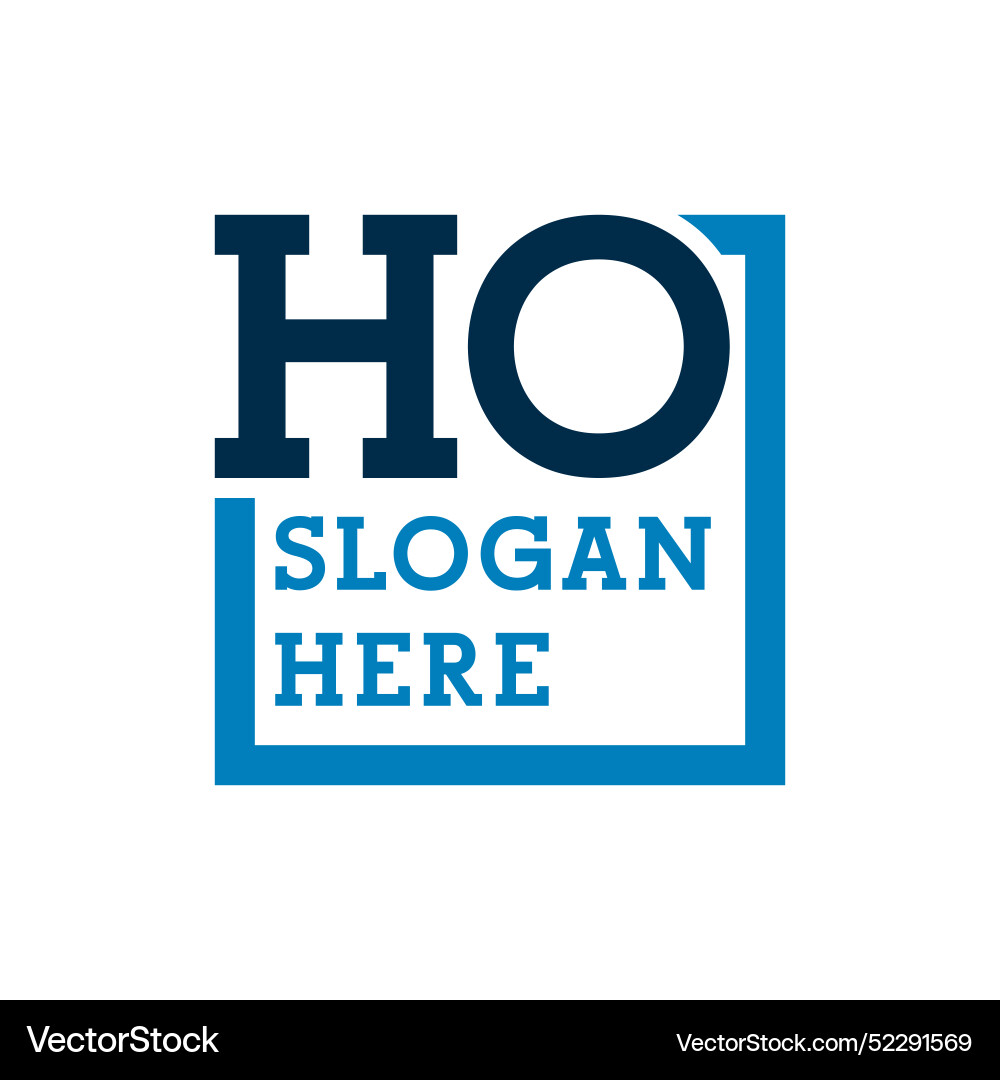 Minimal initials logo letters h and o ho initial Vector Image