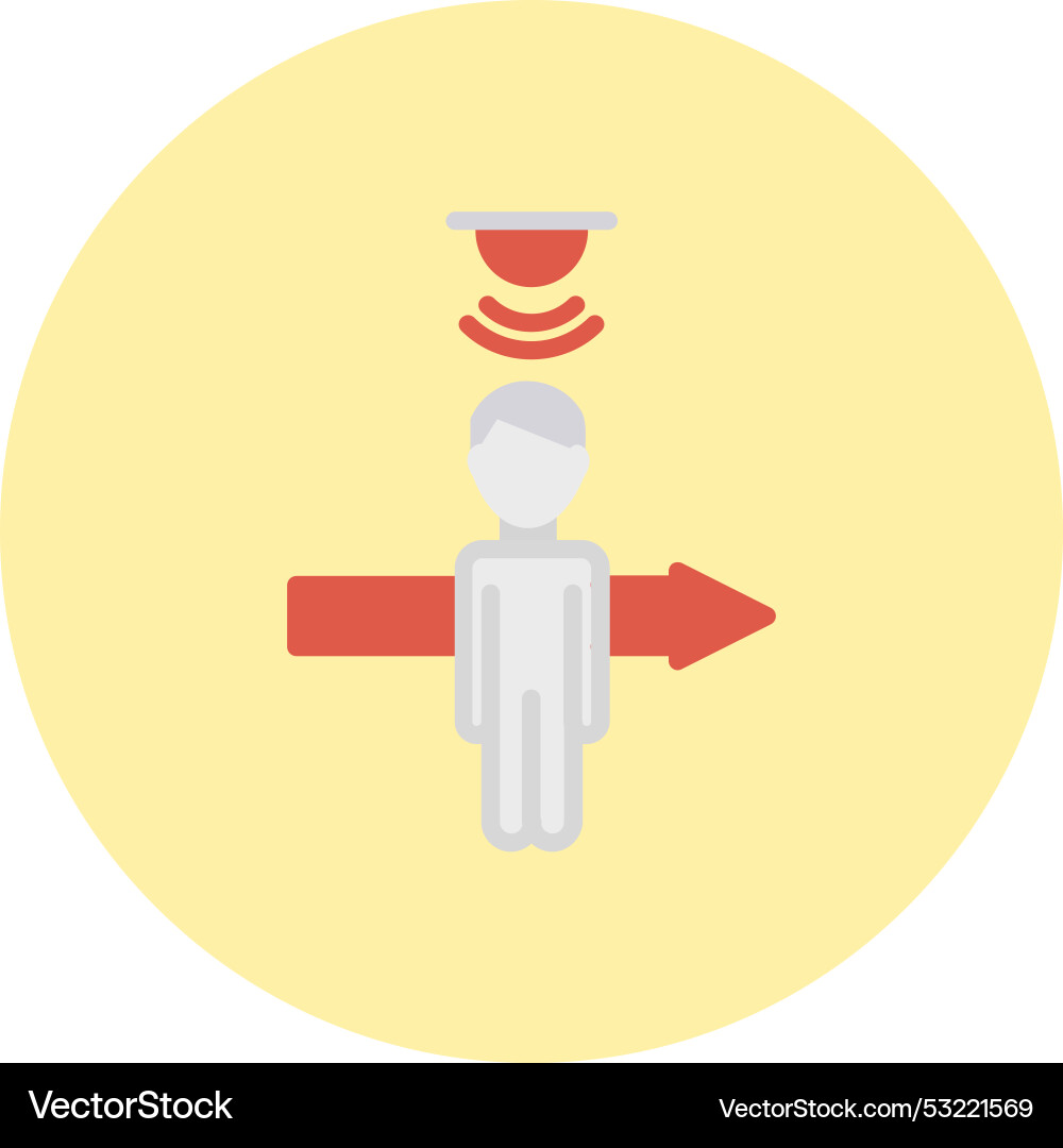 Motion sensor flat circle icon Vector Image