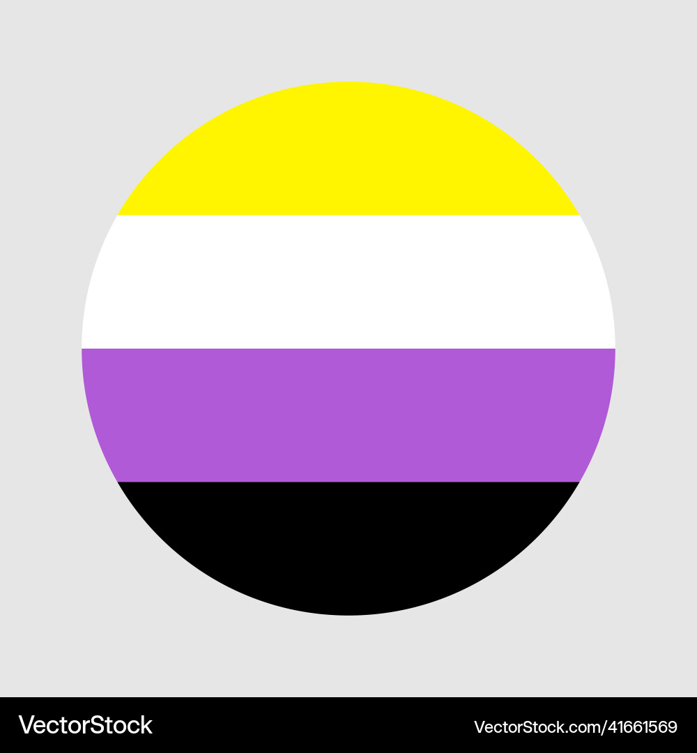 Nonbinary flag circle icon on white background Nonbinary flag circle icon on white background vector image