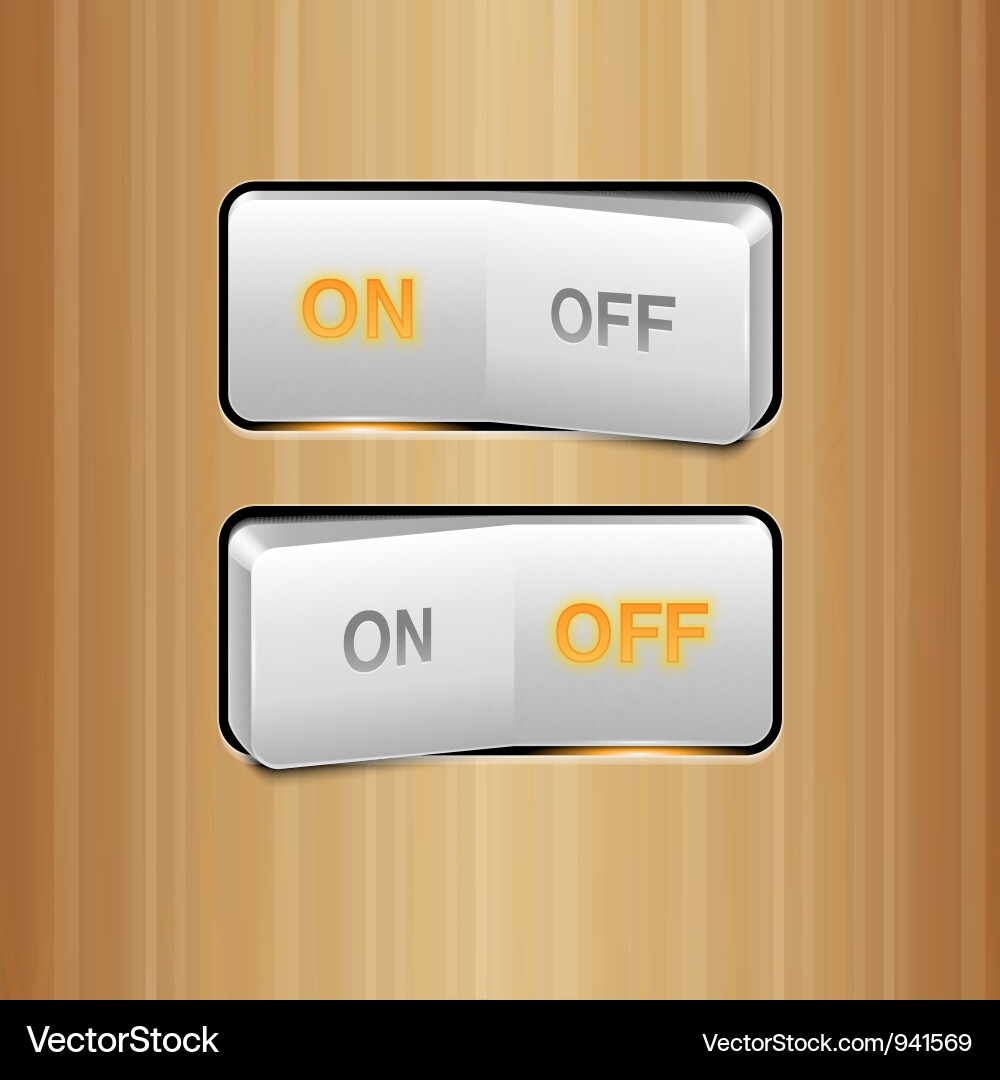 Realistic White Toggle Switch vector image