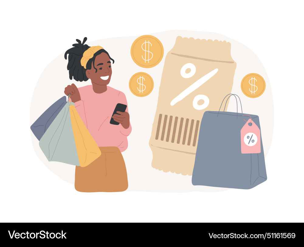 Rebate program isolated concept Rebate program isolated concept vector image