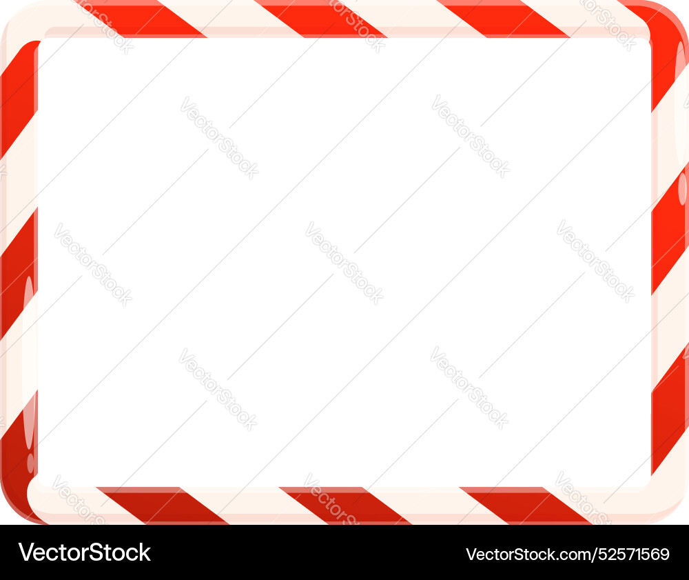 Rectangular christmas candy cane border creating Rectangular christmas candy cane border creating vector image