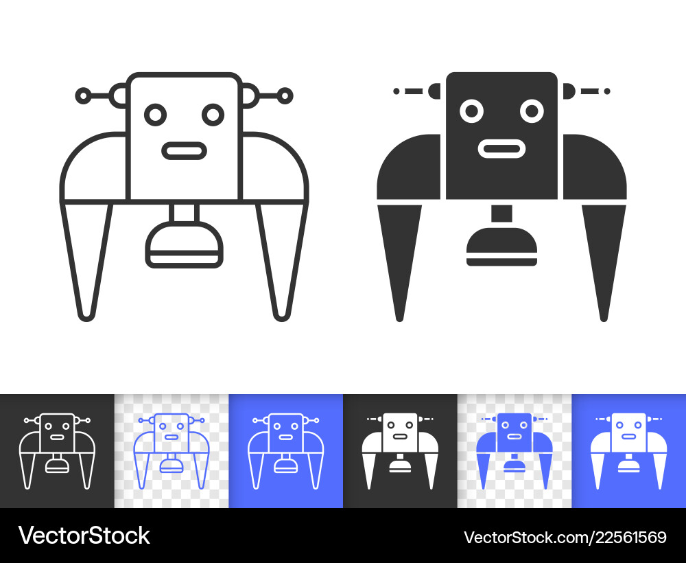 Robot simple black line icon Robot simple black line icon vector image