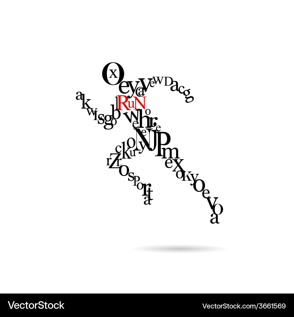 Running Typography vector image