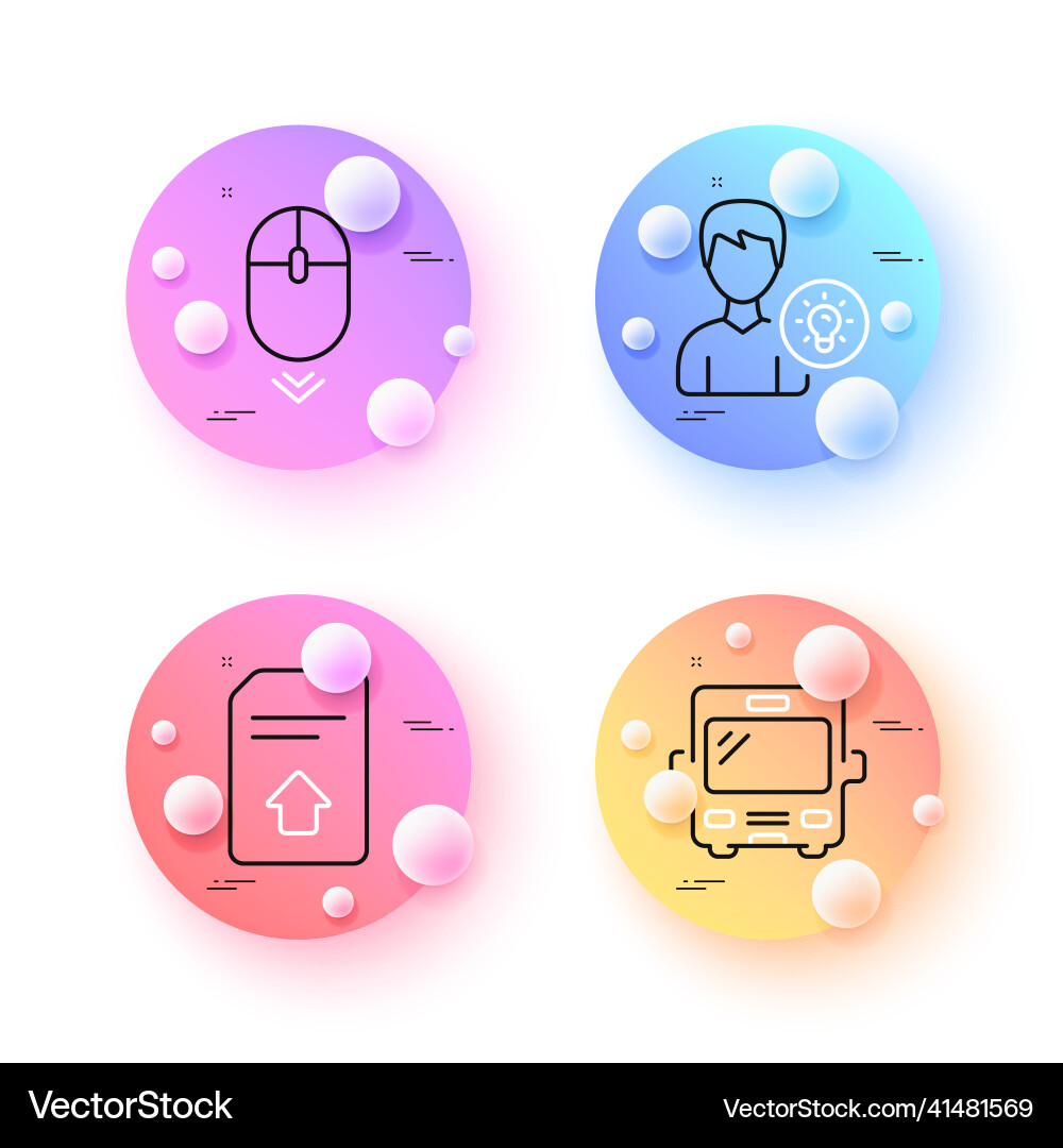 Scroll down person idea and bus minimal line Scroll down person idea and bus minimal line vector image