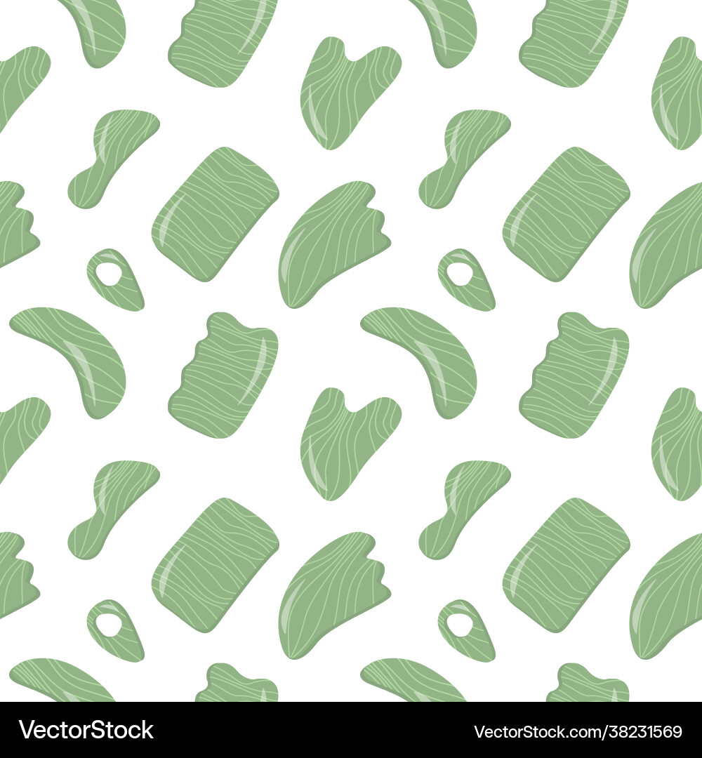 Seamless pattern with gua sha jade scraping Seamless pattern with gua sha jade scraping vector image