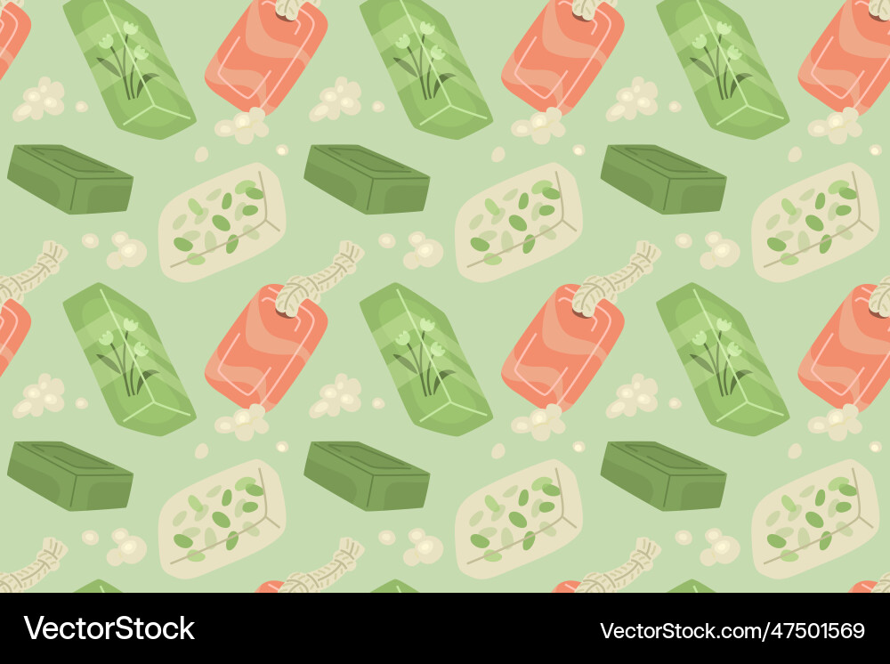 Seamless pattern with handmade soap Vector Image
