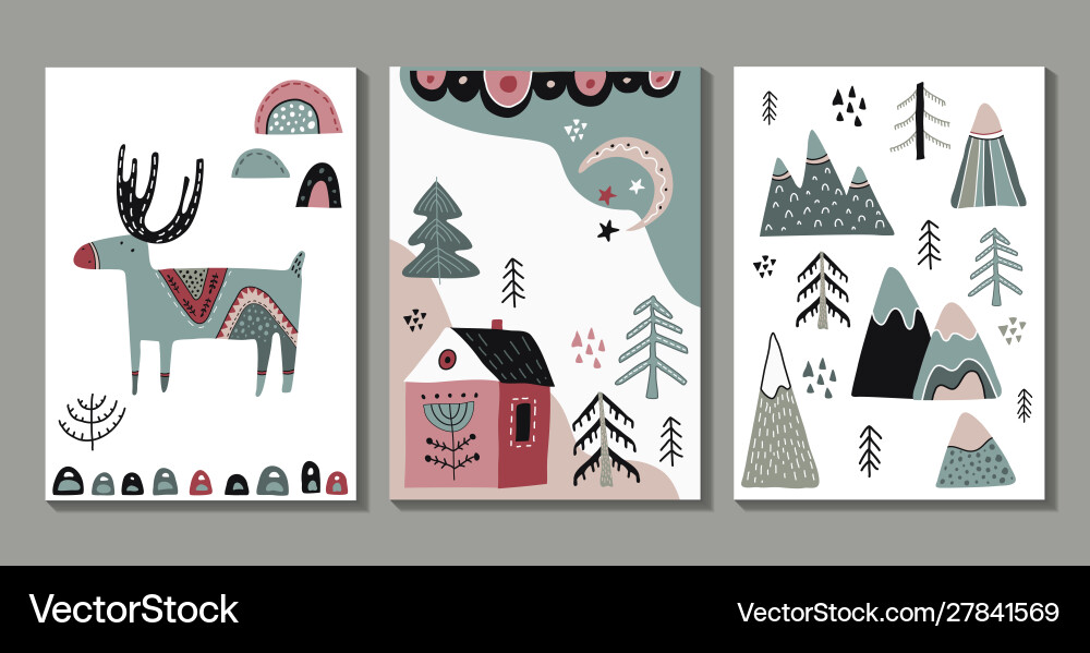 Set greeting cards posters Set greeting cards posters vector image
