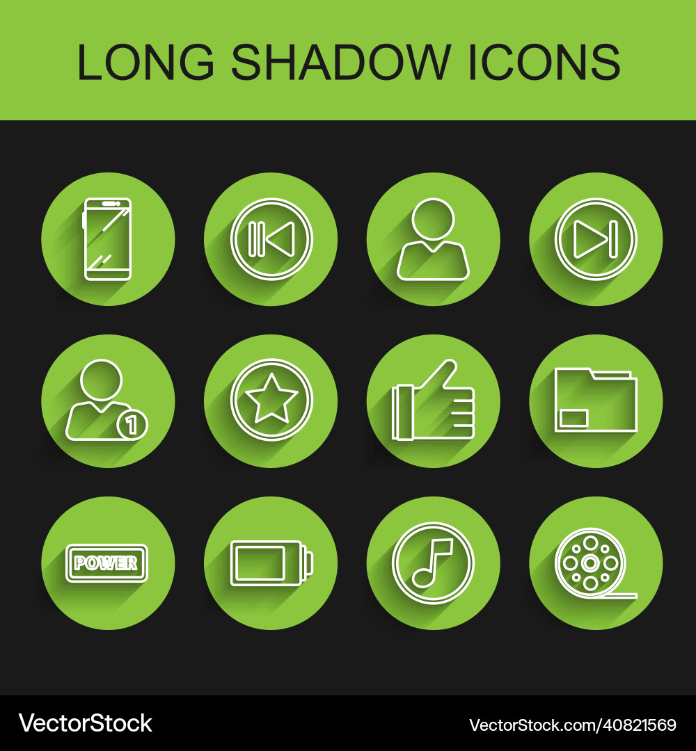Set line power button battery charge level Set line power button battery charge level vector image