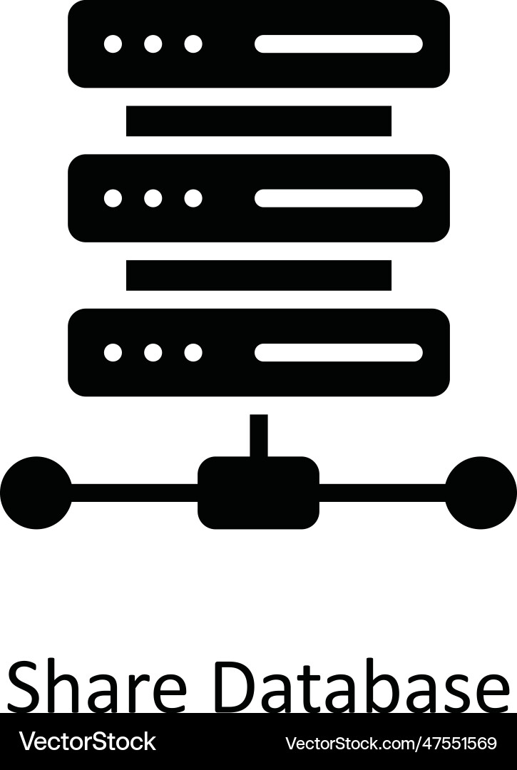 Share database solid icon design vector image