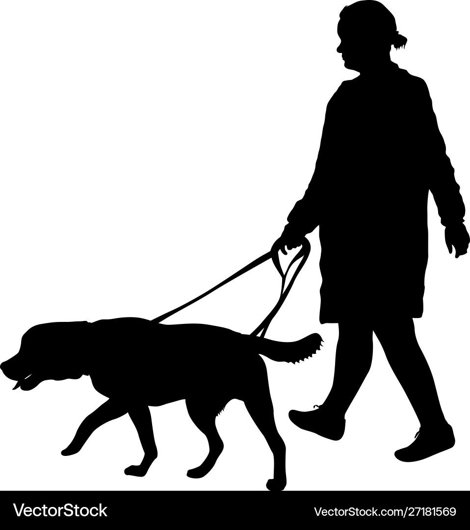 Silhouette Frau und Hund auf einem weißen Hintergrund Silhouette Frau und Hund auf einem weißen Hintergrund vektorbild