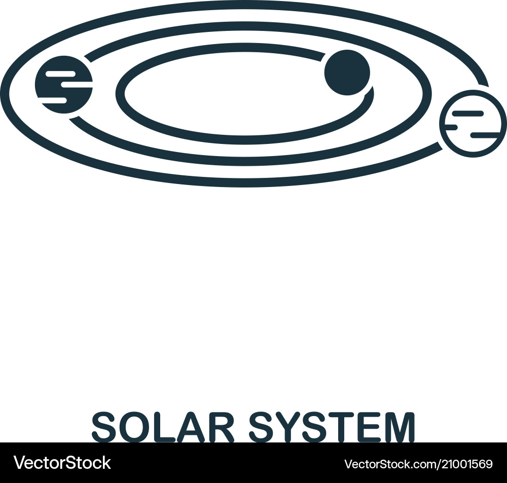 Solar system icon flat style design ui Vector Image