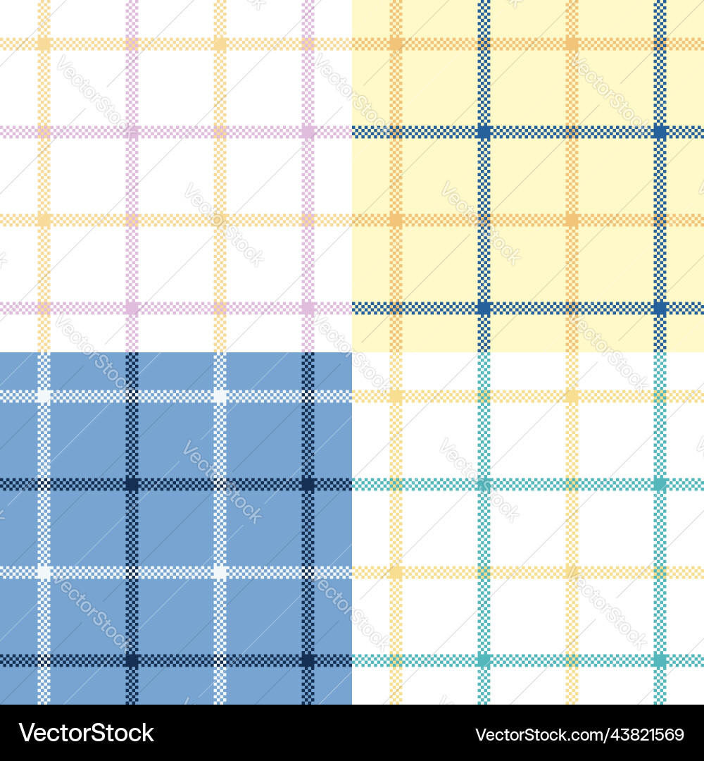 Tattersall Pattern Set - Four Seamless Checks vector image