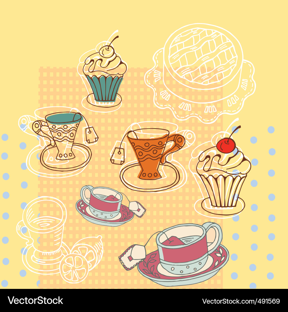 Tea Party Pattern vector image