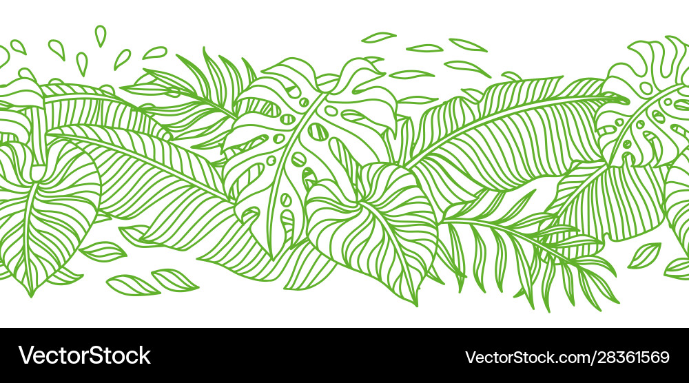 Tropical Palm Leaf Pattern Vector Image