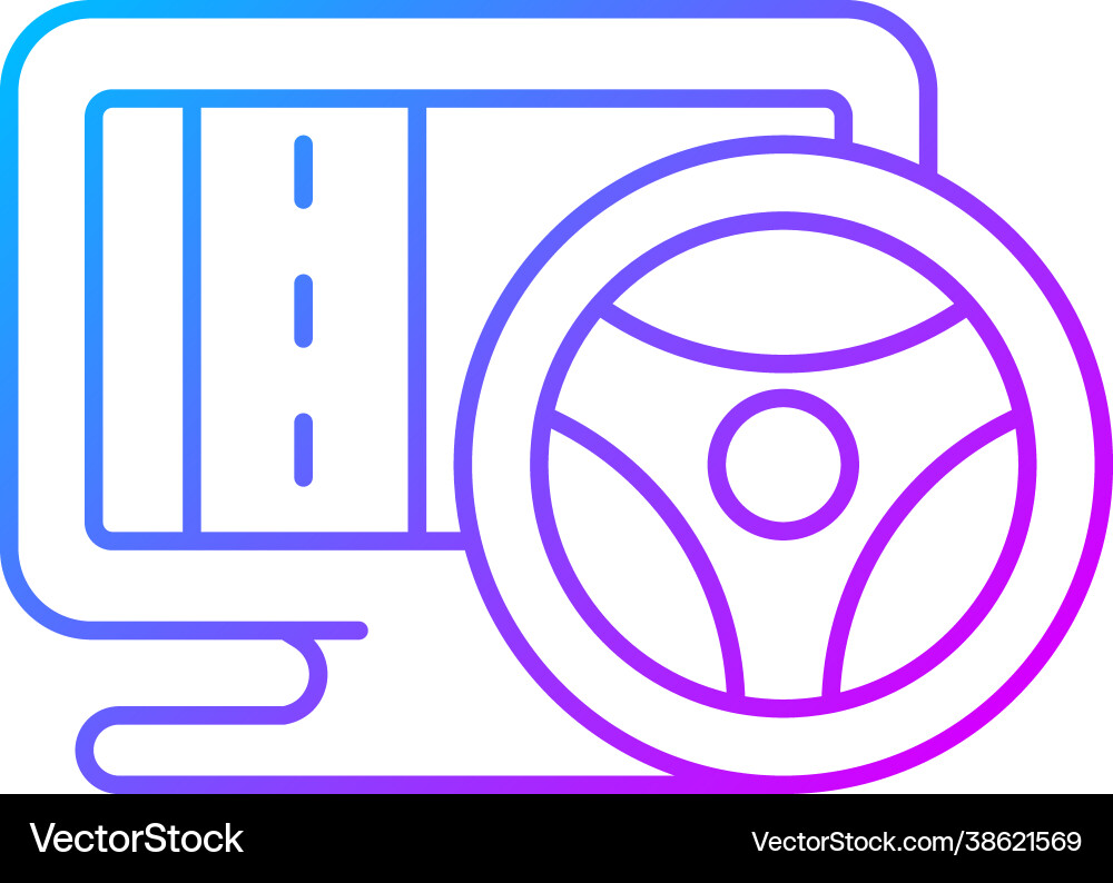 Vehicle simulation gradient linear icon Vehicle simulation gradient linear icon vector image